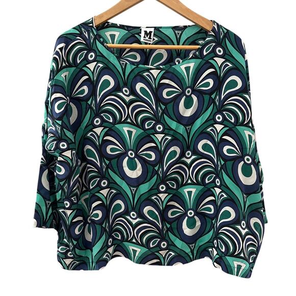 Missoni 3/4 Sleeve Multicolor Paisley Silk Printed Round Neck Blouse Size Small - Picture 4 of 12